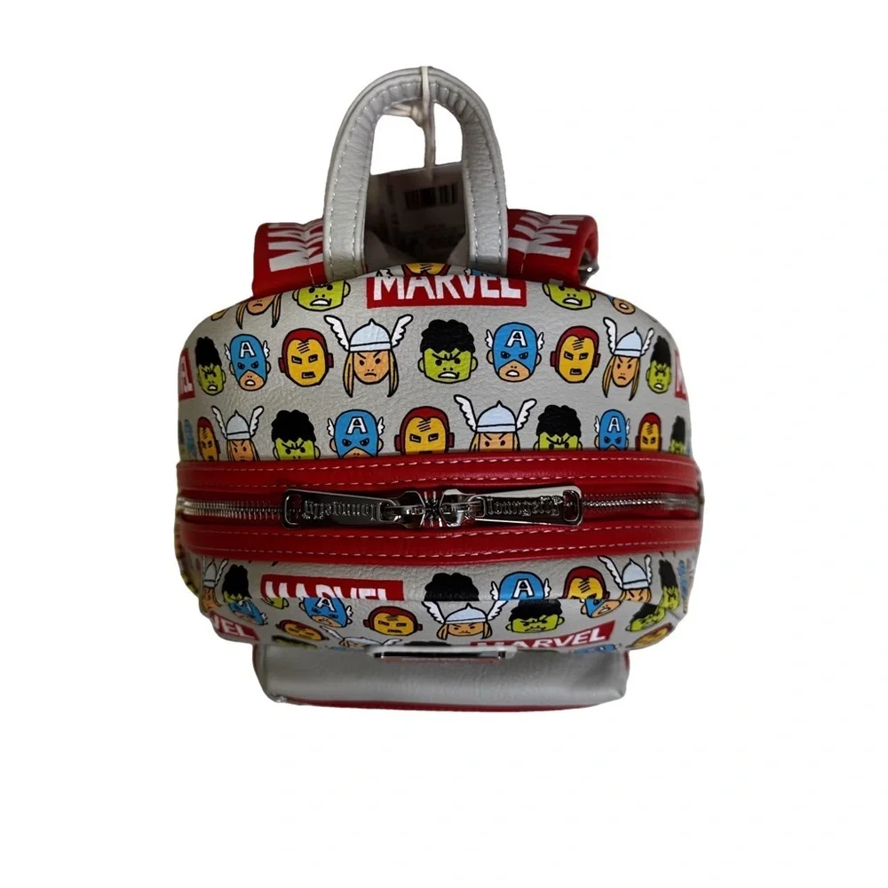 Loungefly Disney Parks Marvel Backpack 2024 Red and Gray Chibi Design Logo NWT - Picture 6 of 12